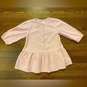 Hanna Andersson Light Pink Corduroy Button Up Dress Size 85 cm or 2T